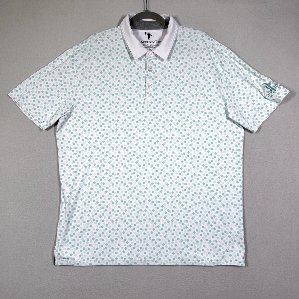 AndersonOrd Polo Shirt Mens XL Tatum Ranch Golf Club Logo Performance Polka Dot